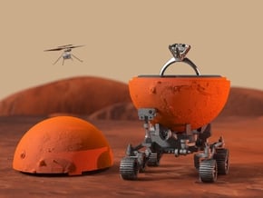 MARS Ring Box Geek Engagement Proposal in Orange Processed Versatile Plastic