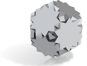 U63 Great Dodecicosahedron - 1 Inch in Tan Fine Detail Plastic