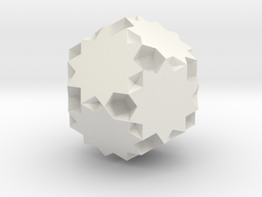 U63 Great Dodecicosahedron - 1 Inch in White Natural Versatile Plastic