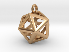 Icosahedron pendant in Polished Bronze