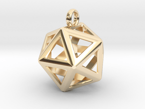 Icosahedron pendant in 14k Gold Plated Brass