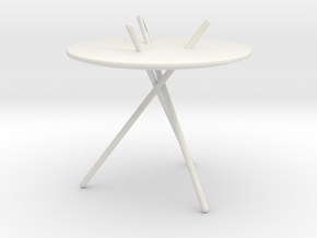 1:12 Miniature Micado Table - Cecilie Manz , 2003 in White Natural Versatile Plastic