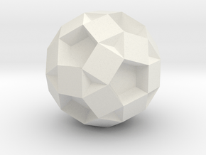 U39 Small Rhombidodecahedron - 1 inch in White Natural Versatile Plastic