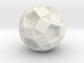 U39 Small Rhombidodecahedron - 1 inch V1 in White Natural Versatile Plastic