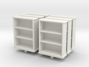 Wooden Bookcase (x6) 1/100 in White Natural Versatile Plastic
