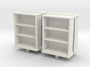 Wooden Bookcase (x4) 1/76 in White Natural Versatile Plastic