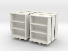 Wooden Bookcase (x6) 1/120 in White Natural Versatile Plastic
