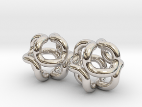 2x24tube 90d smal ball in Rhodium Plated Brass