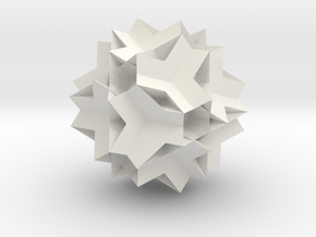U73 Great Rhombidodecahedron - 1 inch in White Natural Versatile Plastic