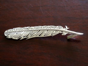 Raven Feather in Natural Silver