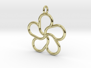 5petal pendant 26mm in 18k Gold Plated Brass