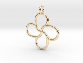 4petal pendant 23mm in 14k Gold Plated Brass