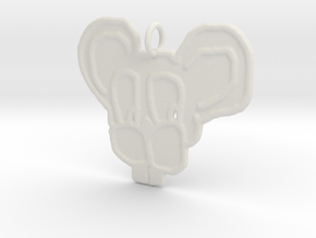 Mouse pendant in White Premium Versatile Plastic