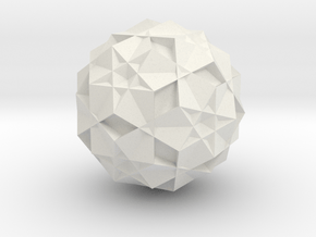 U56 Rhombicosahedron - 1 inch in White Natural Versatile Plastic