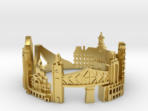 Montreal - Skyline Cityscape Ring in Polished Brass: 8.5 / 58