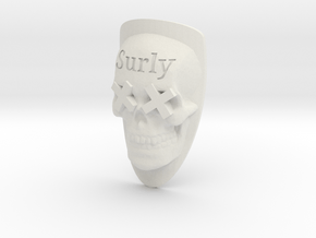 Surly Skull Head Tube Badge 37.5mm in White Natural Versatile Plastic
