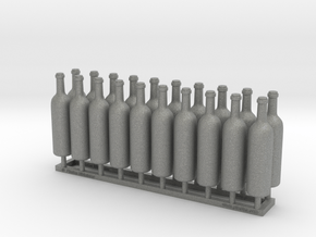 Wine Bottles Ver01. 1:12 Scale x20 units (30mm) in Gray PA12