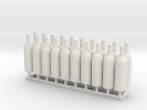 Wine Bottles Ver01. 1:12 Scale x20 units (30mm) in White Natural Versatile Plastic