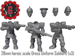 28mm heroic scale Dress uniform soldiers (3) in Tan Fine Detail Plastic