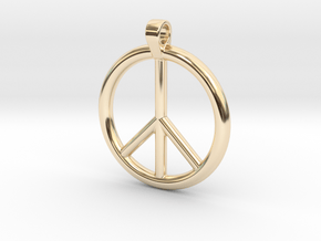 Peace Sign Pendant in 14K Yellow Gold