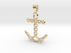 Anchor knot [pendant] in 14k Gold Plated Brass