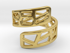 Voronoi Ring in Polished Brass