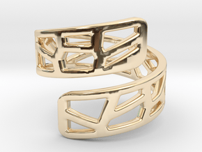 Voronoi Ring in 14k Gold Plated Brass