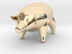 Pink Floyd Inflatable Pig (Algie) in 14k Gold Plated Brass