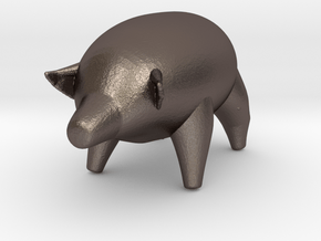 Pink Floyd Inflatable Pig (Algie) in Polished Bronzed-Silver Steel