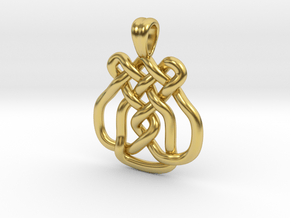 Upside down heart [pendant] in Polished Brass