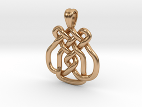 Upside down heart [pendant] in Polished Bronze