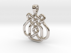 Upside down heart [pendant] in Rhodium Plated Brass