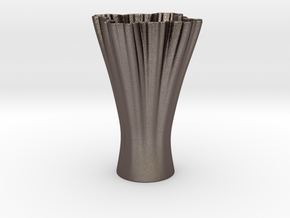 Vase 1700 in Polished Bronzed-Silver Steel