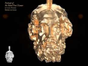 HOMER, the Blind Poet necklace pendant in Natural Bronze