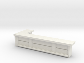 Bar Counter (left corner) 1/72 in White Natural Versatile Plastic