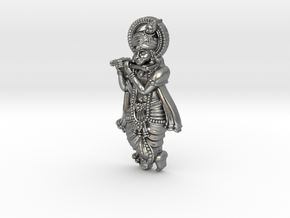 krishna-pendant in Natural Silver: Small