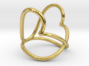 Two hidden hearts in Polished Brass