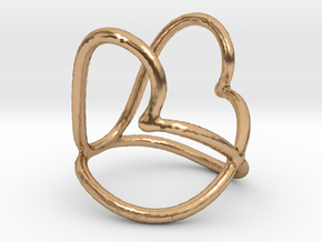 Two hidden hearts in Polished Bronze