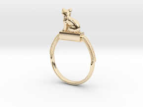 Egyptian Cat Ring, Variant 2, Sz. 4-13 in 14K Yellow Gold: 4 / 46.5