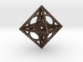 Nested octahedron in Polished Bronze Steel