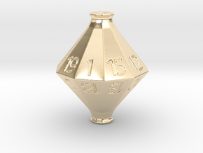 D20 Hollow Potion Dice in 14k Gold Plated Brass