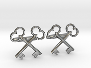 The Society of the Crossed Keys Cufflinks in Polished Silver