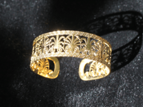 Bracelet with Greek Motifs in 18k Gold Plated Brass