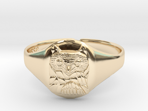 Owl Ring (Oval) in 14k Gold Plated Brass