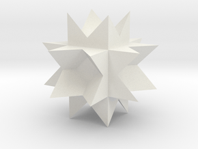 Sellated Truncated Hexahedron - 1 Inch in White Natural Versatile Plastic