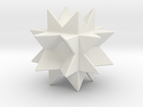 Sellated Truncated Hexahedron - 1 Inch V1 in White Natural Versatile Plastic