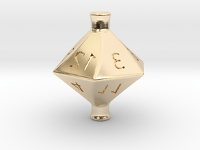 D12 Hollow Potion Dice in 14k Gold Plated Brass