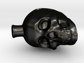 D2 Hollow Skull Dice in Matte Black Steel
