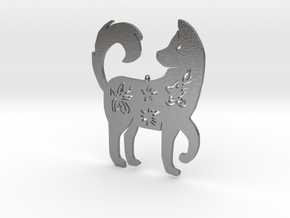 Chinese zodiac DOG sign pendant in Natural Silver