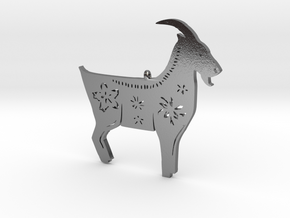 Chinese zodiac GOAT sign pendant in Polished Silver